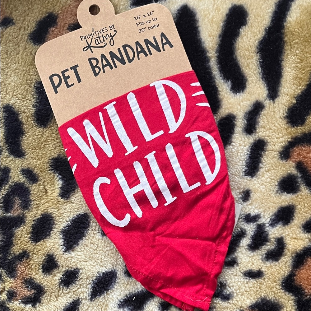 $7 or 2 for $10 Primitives by Kathy Red Wild Child Pet Bandana